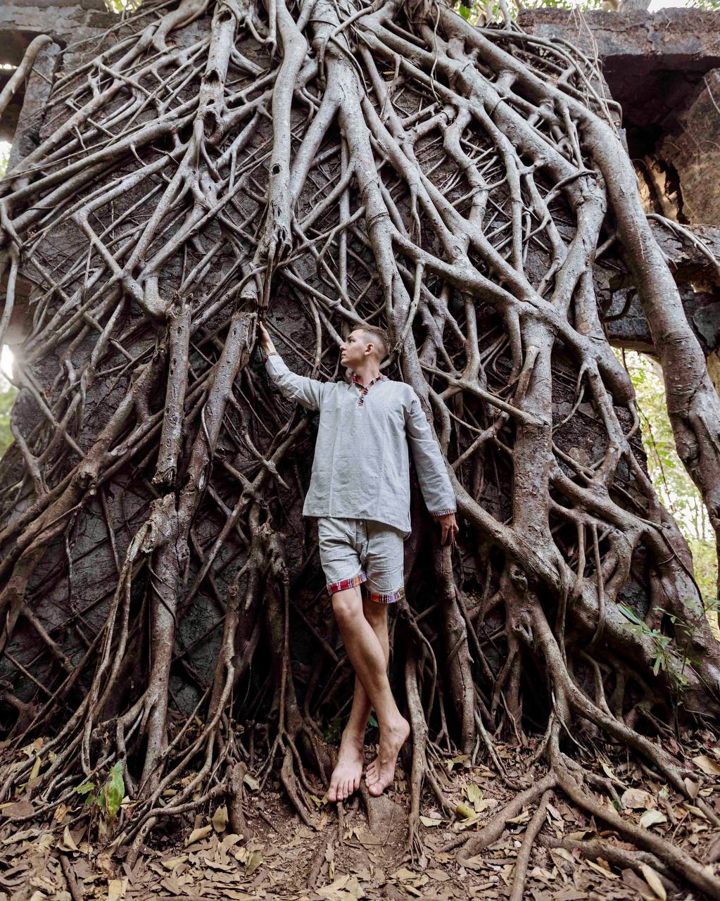 Standing among massive banyan strangler roots