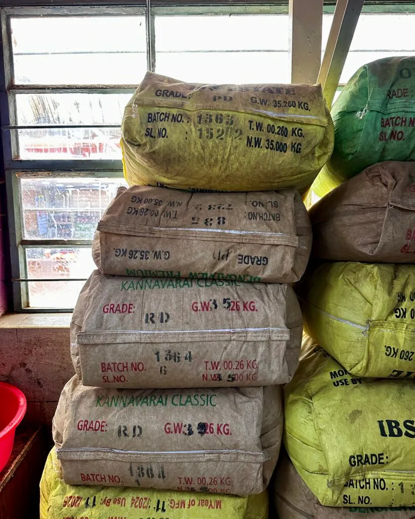 Stacked tea bags ready for distribution